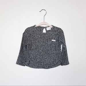 Zara Baby Black Heather Sweater Tee sz 9/12 mo